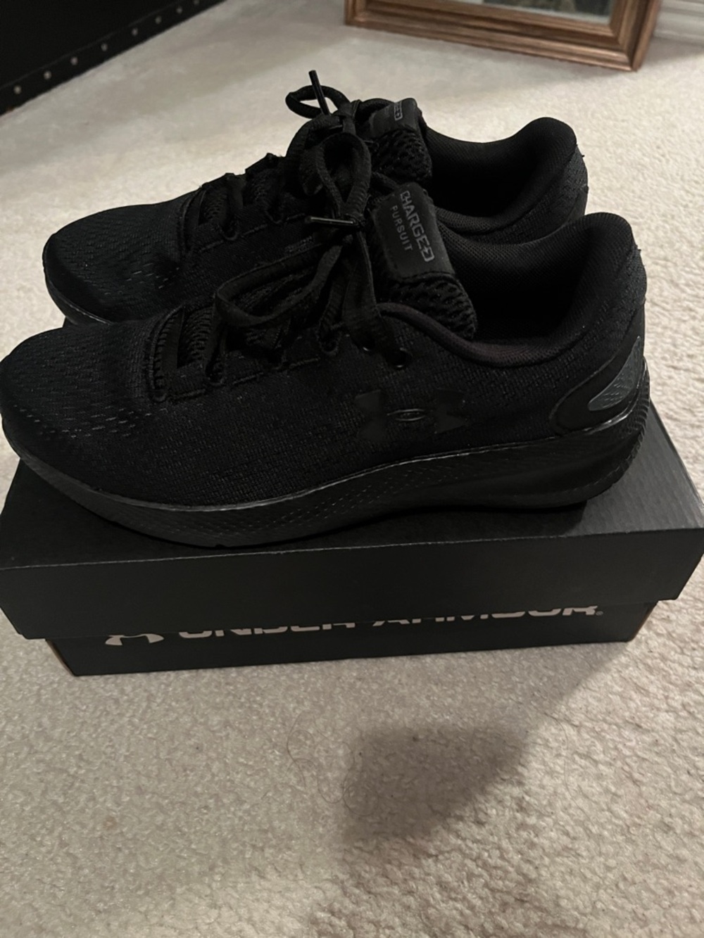 Under Armour Black Mesh Charged Cushion Running Sneakers